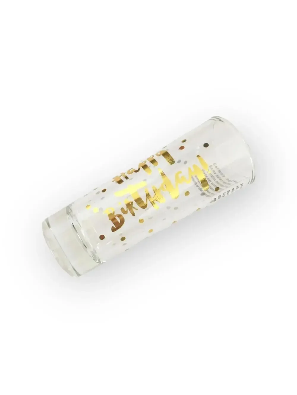 new Slant ✶ Happy Birthday Shot Glass Set2 ✶ Double Shot Glasses ✶ Gold Foil ✶